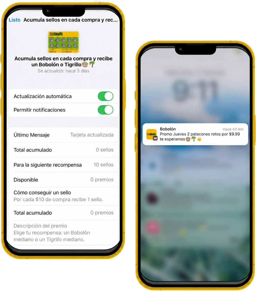 Notificaciones push de Fideliza en el celular