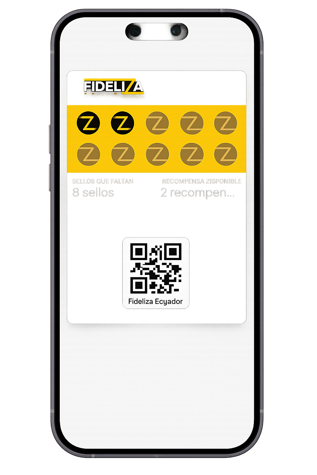 Tarjeta de prueba Fideliza en la wallet